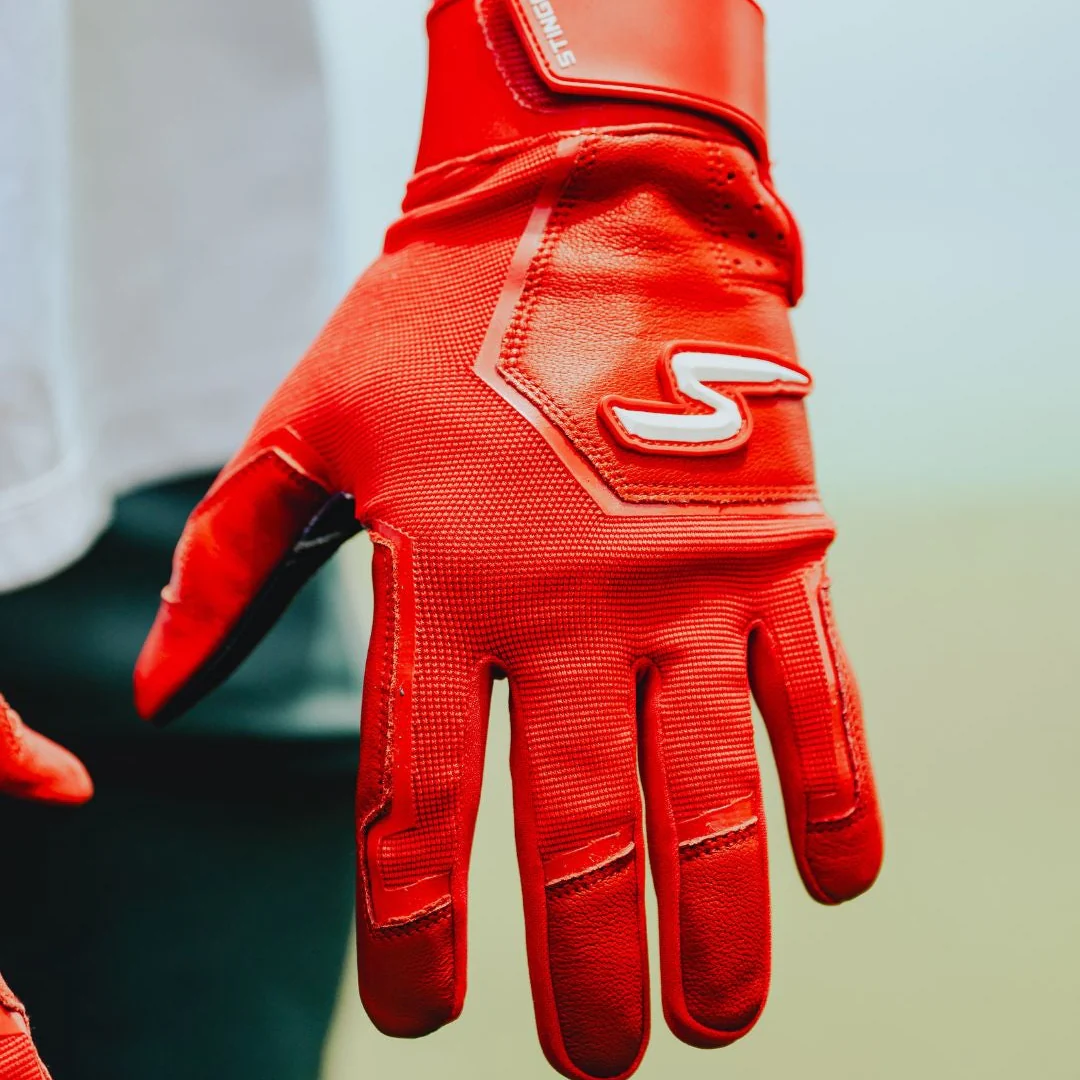 Color Crush Batting Gloves - Red (Bee Logo) - Image 3