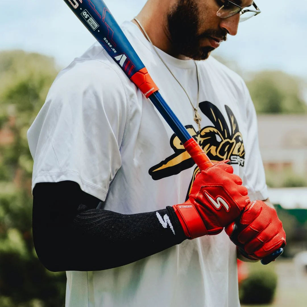 Color Crush Batting Gloves - Red (Bee Logo) - Image 4