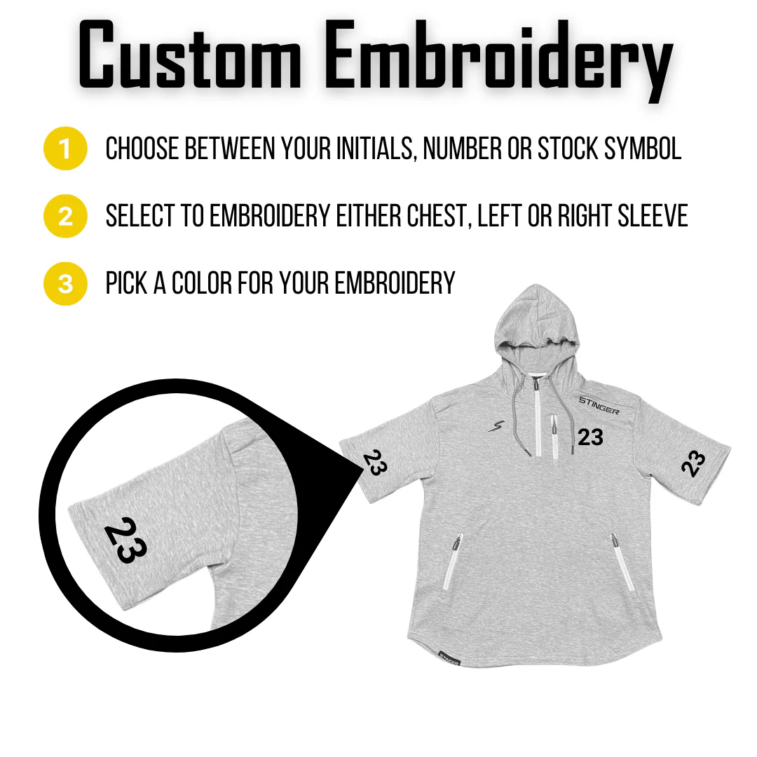 Half Sleeve Hoodie - Heather Gray - Image 2
