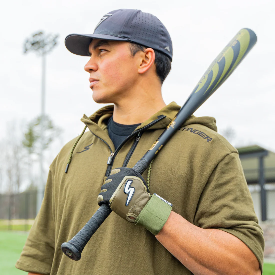 Half Sleeve Hoodie - Military Green - Image 6