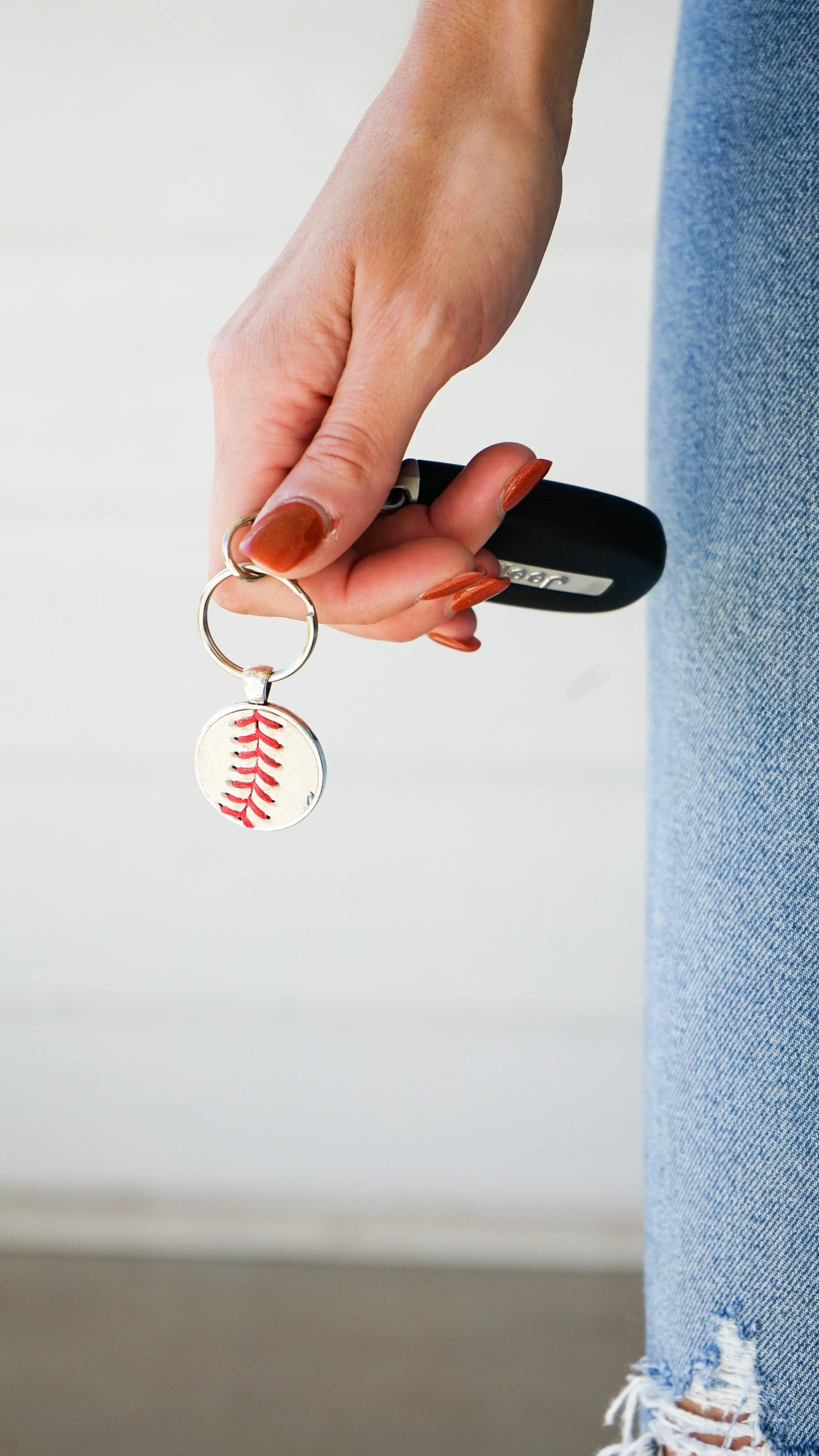 Silver Baseball Seam Keychain - Image 3