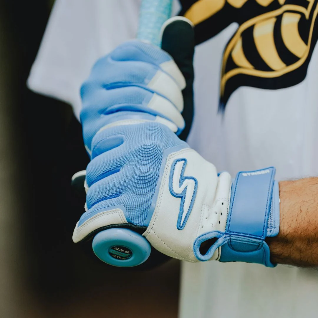 Sting Squad Batting Gloves - Columbia/White & Graphite - Image 2