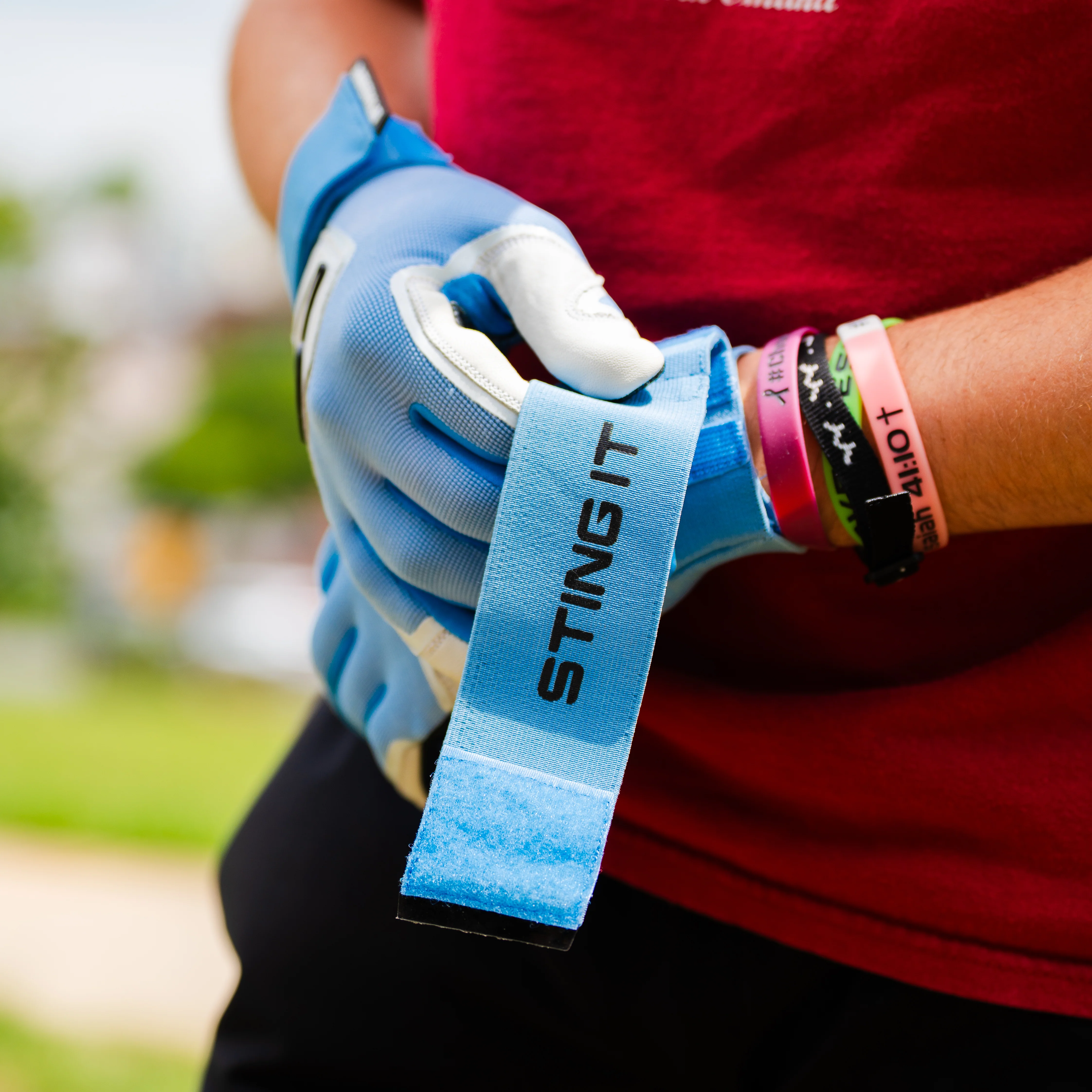 Winder Series Batting Gloves - Columbia Blue/White & Graphite - Image 4