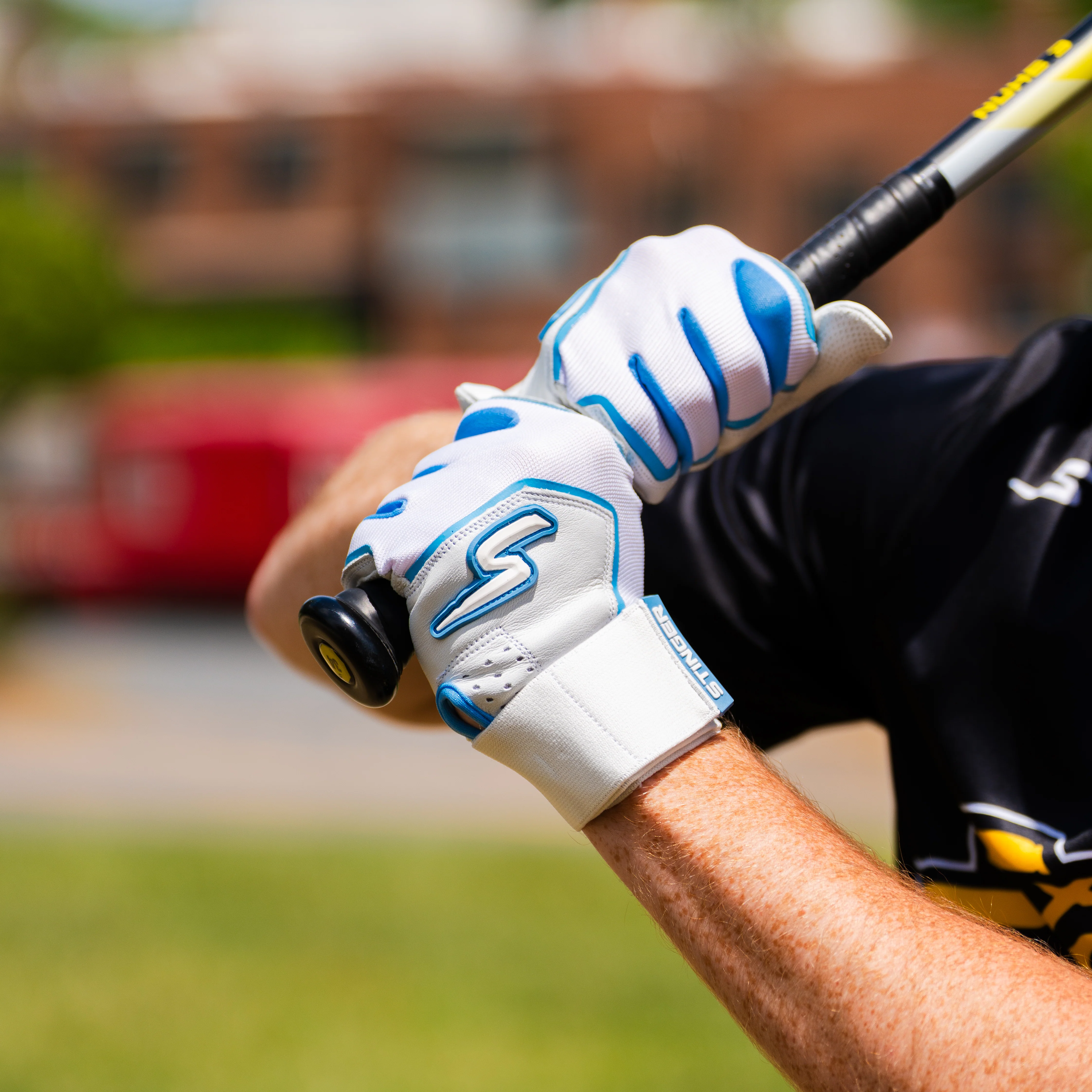 Winder Series Batting Gloves - Columbia Blue & White - Image 3