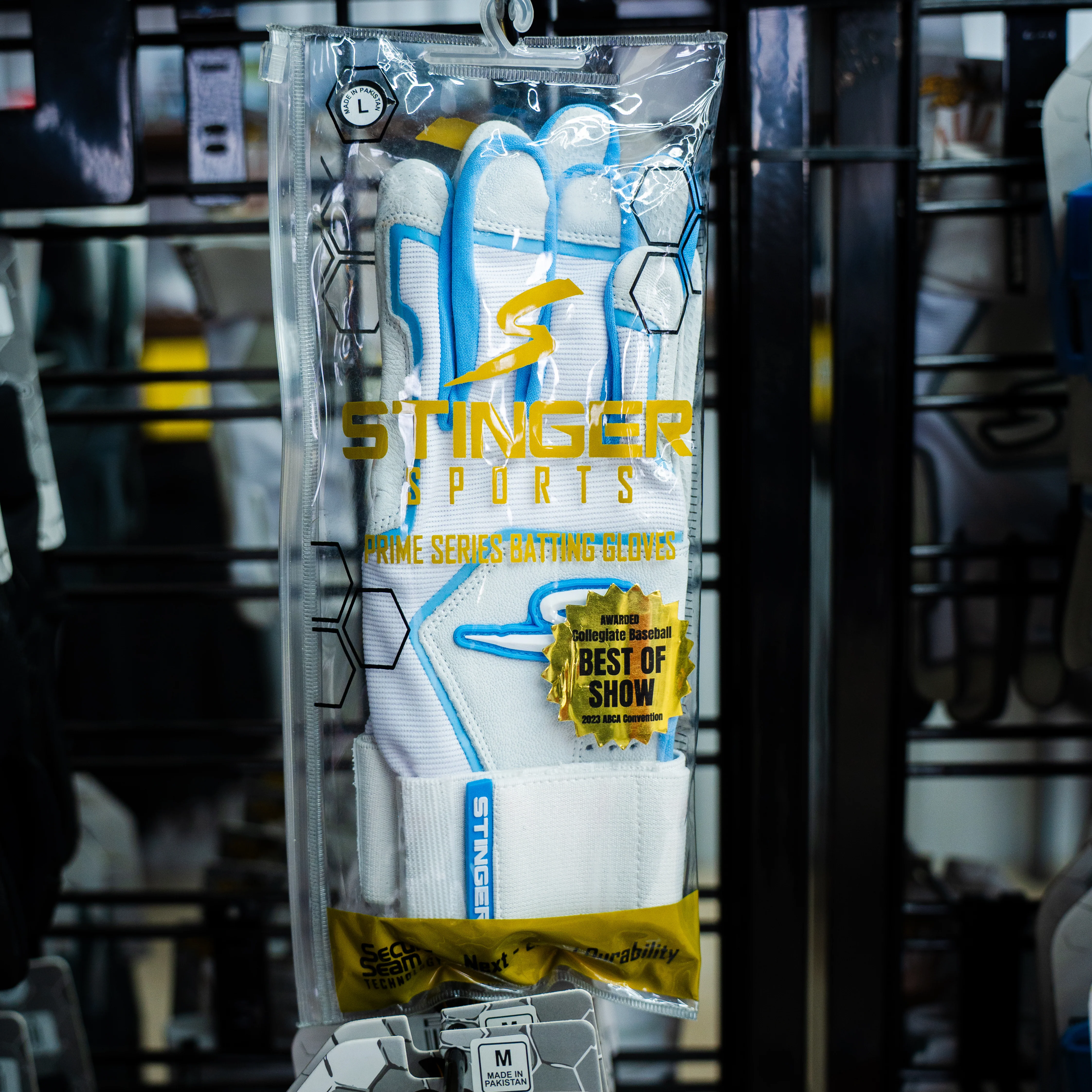 Winder Series Batting Gloves - Columbia Blue & White - Image 5