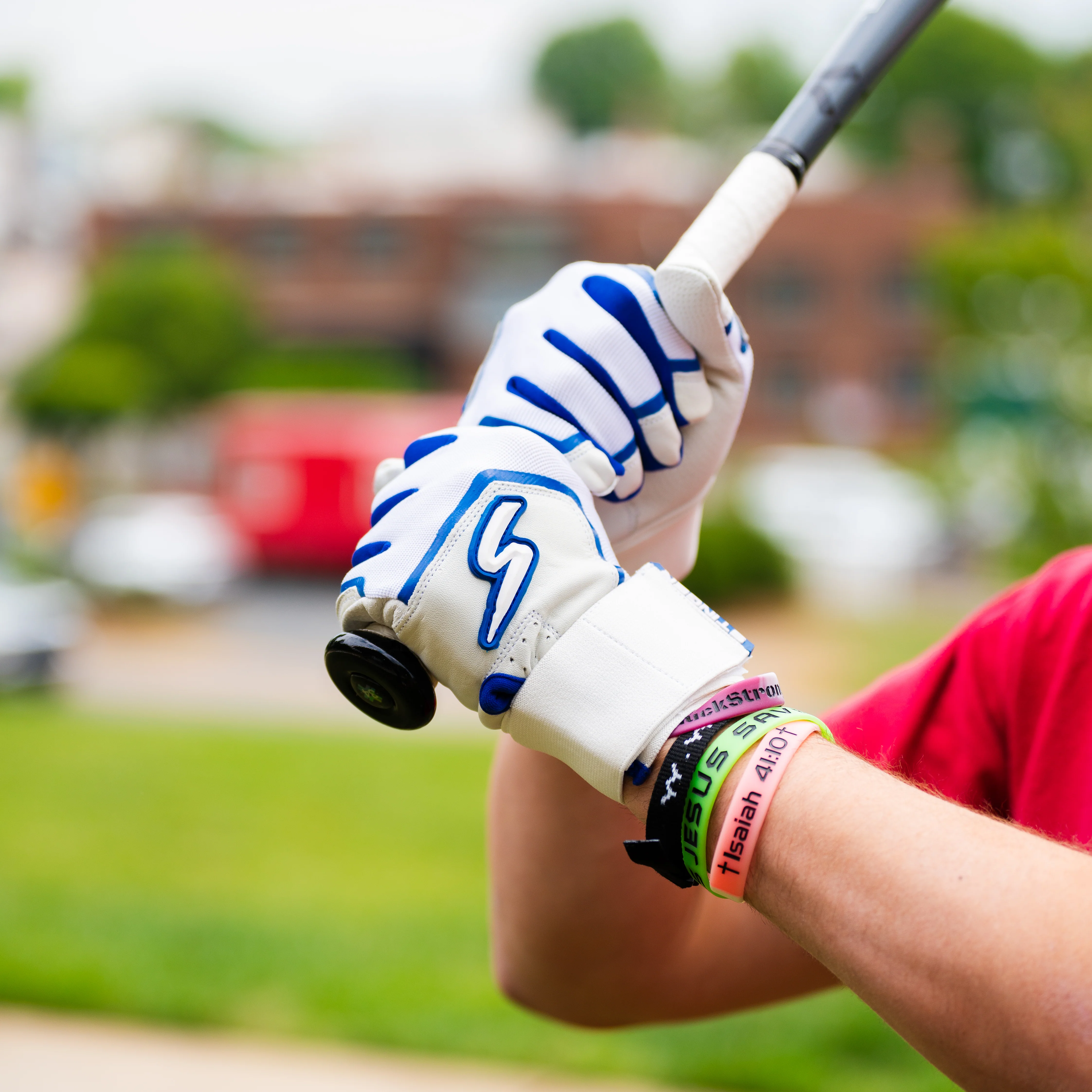 Winder Series Batting Gloves - Royal & White - Image 3