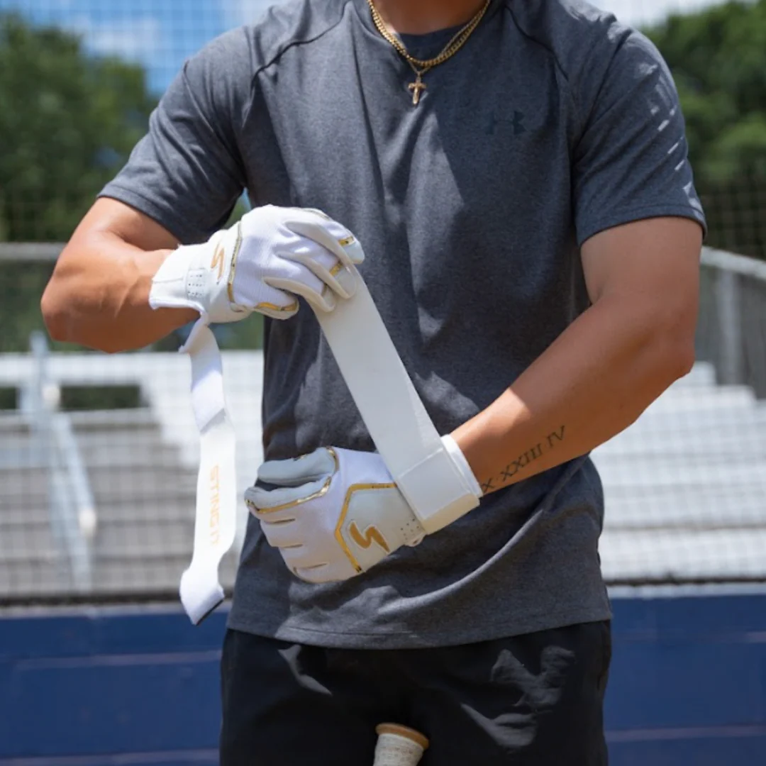 Winder Series Batting Gloves - White & Gold Chrome - Image 5